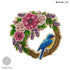 DIY Beaded Door Wreath Kit "Beautiful flowers and Bluebird" Embroidery on wood, Home decoration