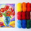 DIY Printed Tapestry Kit “ A vase with tulips” Needlepoint Kit