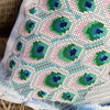 DIY Bead embroidery cushion cover kit "Winter peacock"