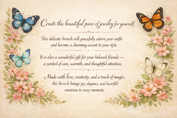 Beadwork kit for creating brooch 