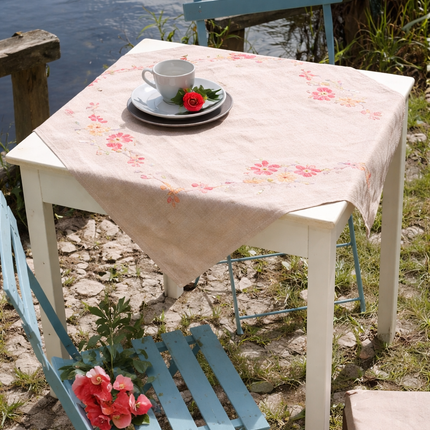 DIY Printed Tablecloth kit "Pink Flowers"