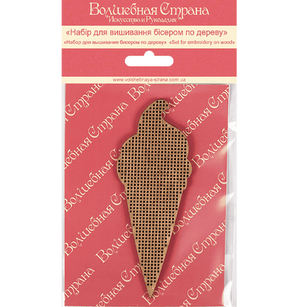 DIY Beaded embroidery on wood kit "Ice cream"