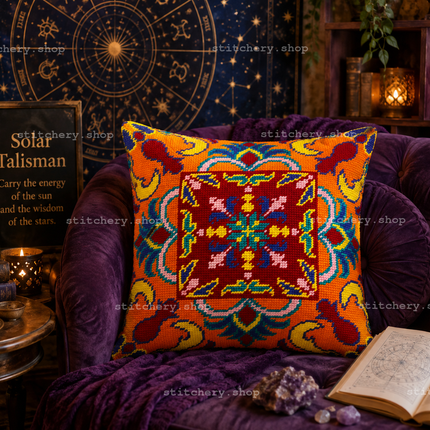 Needlepoint Pillow Kit "Solar Talisman"