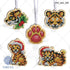 Christmas Bead Embroidery Kit Christmas toys "Tiger" Set 5 pcs Christmas tree toys