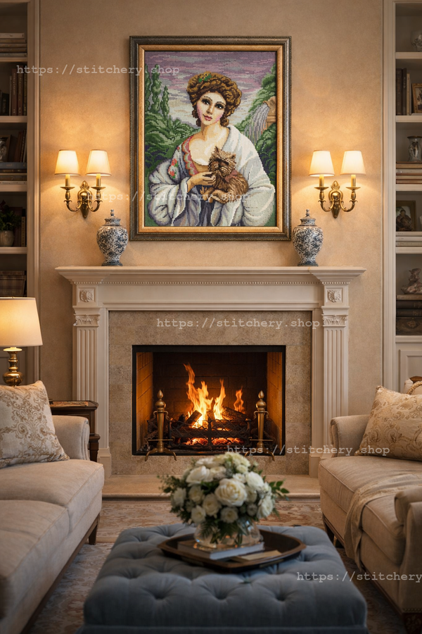 DIY Cross Stitch Kit with Printed canvas 