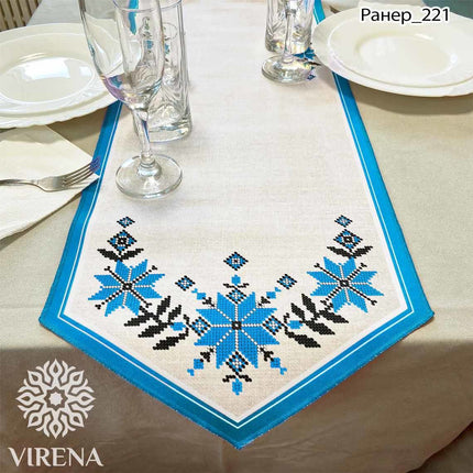 DIY Table Runner kit "Ukrainian ornament", Bead Embroidery Kit, Handmade table runner