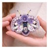 Beadwork kit for creating broоch "Purple Bug"
