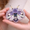 Beadwork kit for creating broоch "Purple Bug"