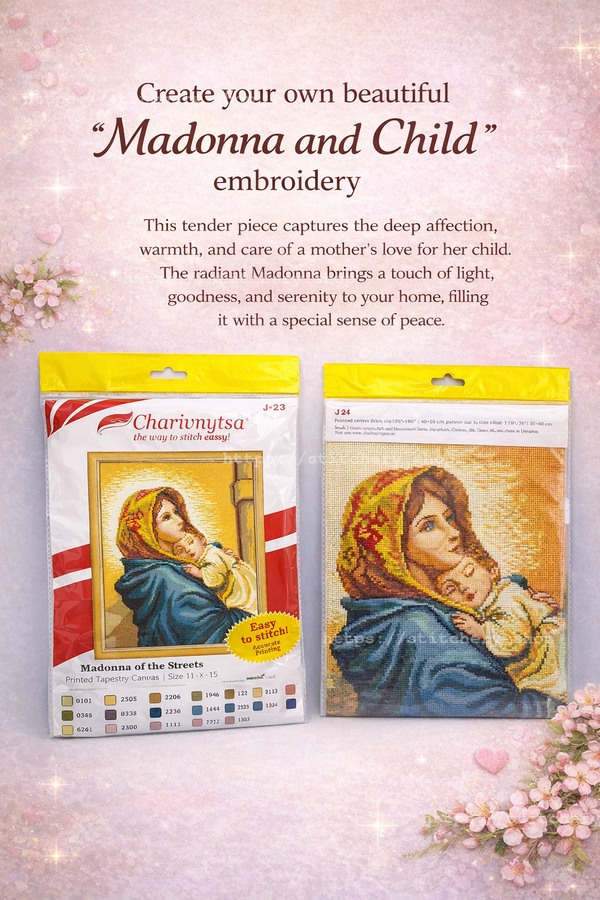 DIY Cross Stitch Kit with Printed canvas 