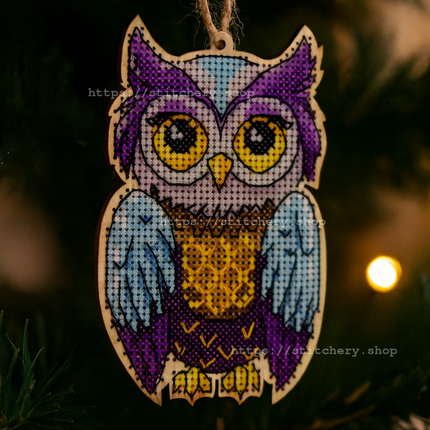 DIY Cross stitch kit on wood "Uliana" 3.9x2.6 in / 10.0x6.5 cm