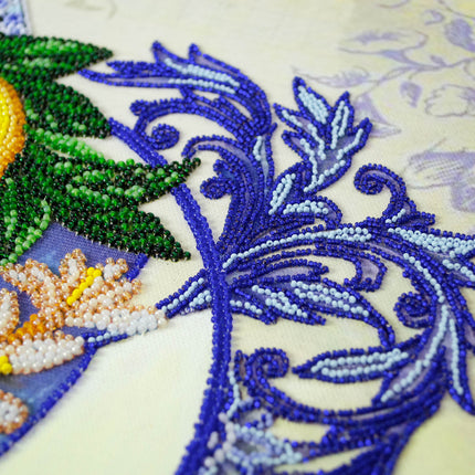 DIY Bead Embroidery Kit "Lemons" 16.5"x12.2" / 42.0x31.0 cm