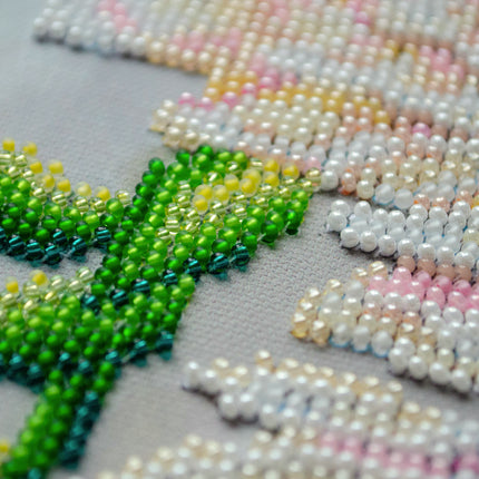 DIY Bead Embroidery Kit "White peonies" 9.1"x16.1" / 23.0x41.0 cm