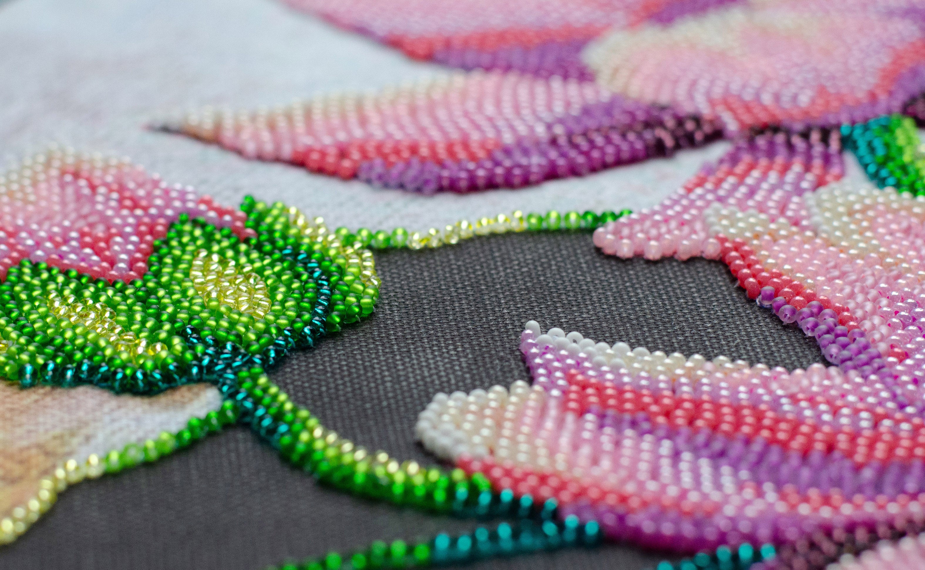 Bead Embroidery Kit DIY Craft Kit Stamped Bead Needlepoint Flowers 3030701