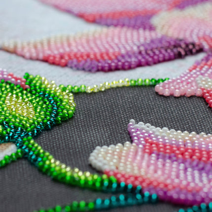 DIY Bead Embroidery Kit "Blooming lotus" 12.6"x12.6" / 32.0x32.0 cm