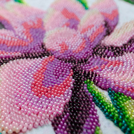 DIY Bead Embroidery Kit "Blooming lotus" 12.6"x12.6" / 32.0x32.0 cm