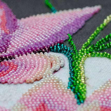 DIY Bead Embroidery Kit "Blooming lotus" 12.6"x12.6" / 32.0x32.0 cm