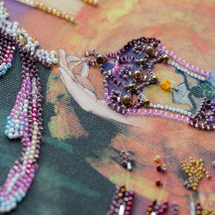 DIY Bead Embroidery Kit "Summer night" 11.0"x15.7" / 28.0x40.0 cm