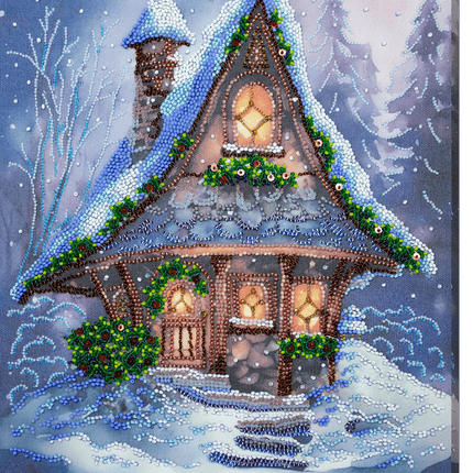 DIY Bead Embroidery Kit "When winter blows cold" 9.8"x11.0" / 25.0x28.0 cm