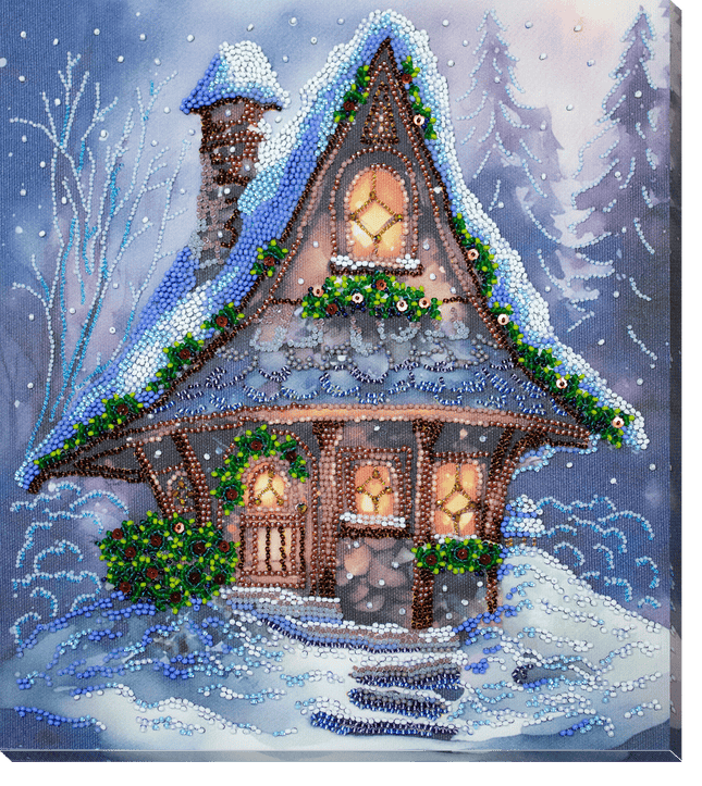 DIY Bead Embroidery Kit "When winter blows cold" 9.8"x11.0" / 25.0x28.0 cm