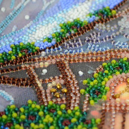 DIY Bead Embroidery Kit "When winter blows cold" 9.8"x11.0" / 25.0x28.0 cm