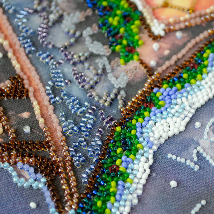 DIY Bead Embroidery Kit "When winter blows cold" 9.8"x11.0" / 25.0x28.0 cm