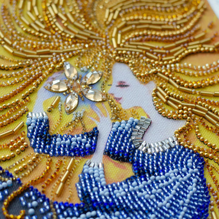 DIY Bead Embroidery Kit "Star maiden" 9.8"x9.8" / 25.0x25.0 cm
