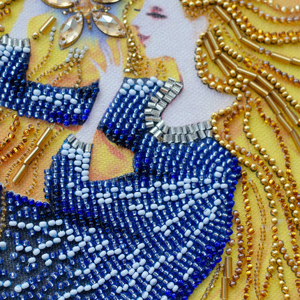 DIY Bead Embroidery Kit "Star maiden" 9.8"x9.8" / 25.0x25.0 cm
