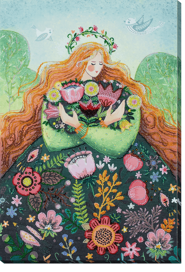 DIY Bead Embroidery Kit "Spring in love" 11.8"x17.7" / 30.0x45.0 cm
