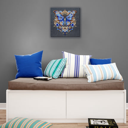 DIY Bead Embroidery Kit "Luxurious sapphire" 8.7"x8.7" / 22.0x22.0 cm
