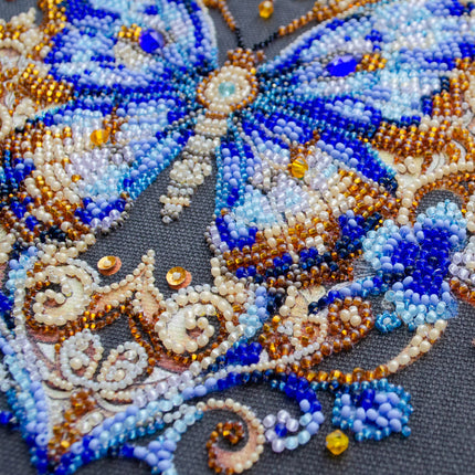 DIY Bead Embroidery Kit "Luxurious sapphire" 8.7"x8.7" / 22.0x22.0 cm