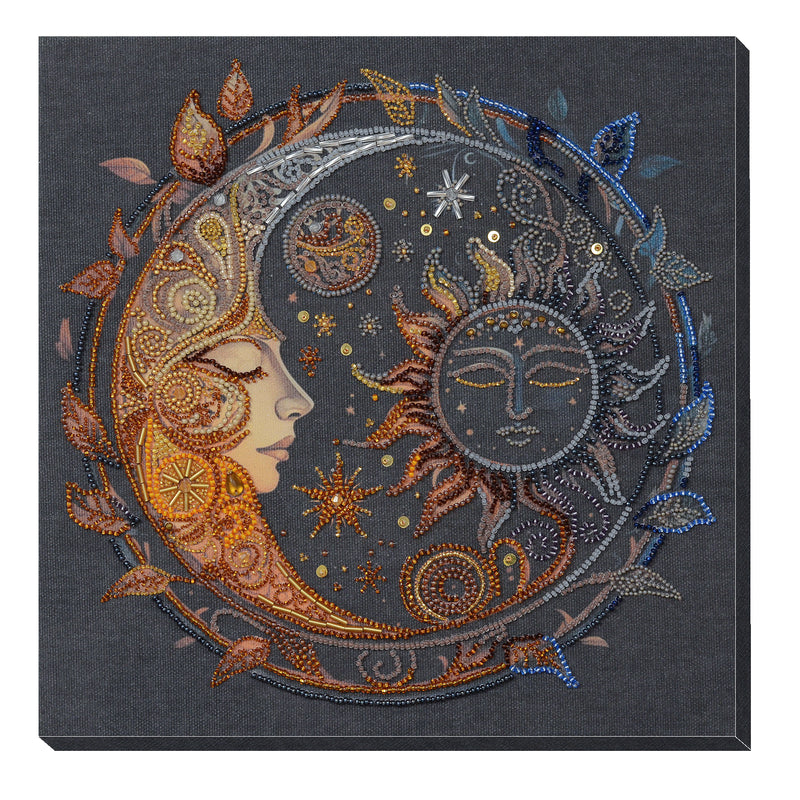 DIY Bead Embroidery Kit "Captive of the night" 10.0"x9.9" / 25.5x25.2 cm