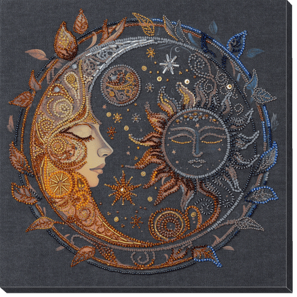 DIY Bead Embroidery Kit "Captive of the night" 10.0"x9.9" / 25.5x25.2 cm