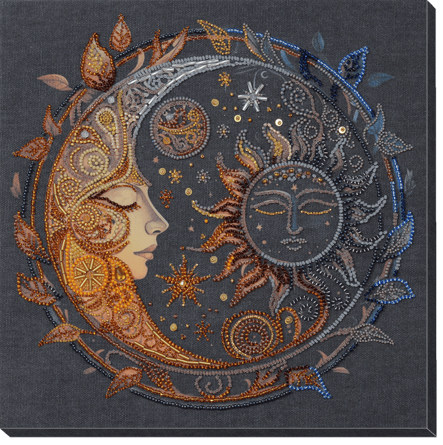 DIY Bead Embroidery Kit "Captive of the night" 10.0"x9.9" / 25.5x25.2 cm