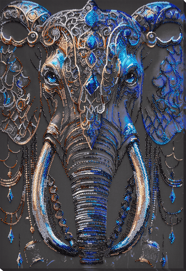DIY Bead Embroidery Kit "Sage gaze" 11.8"x16.9" / 30.0x43.0 cm