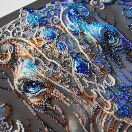 DIY Bead Embroidery Kit "Sage gaze" 11.8"x16.9" / 30.0x43.0 cm