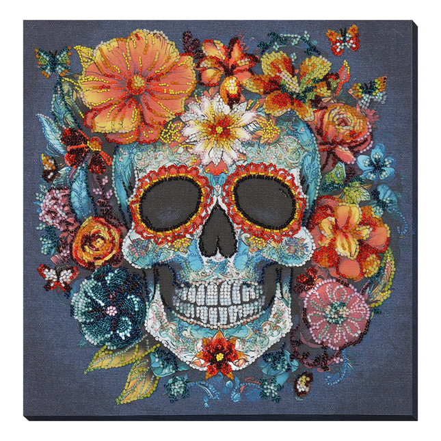 DIY Bead Embroidery Kit "Calavera" 9.8"x9.8" / 25.0x25.0 cm