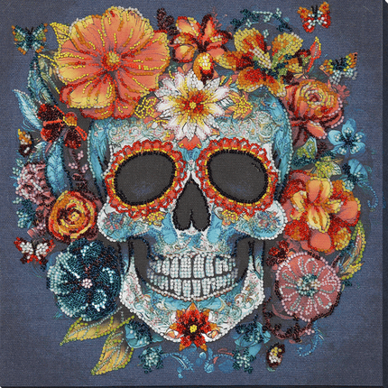 DIY Bead Embroidery Kit "Calavera" 9.8"x9.8" / 25.0x25.0 cm