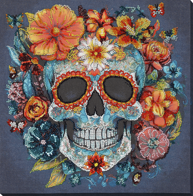 DIY Bead Embroidery Kit "Calavera" 9.8"x9.8" / 25.0x25.0 cm