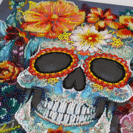 DIY Bead Embroidery Kit "Calavera" 9.8"x9.8" / 25.0x25.0 cm