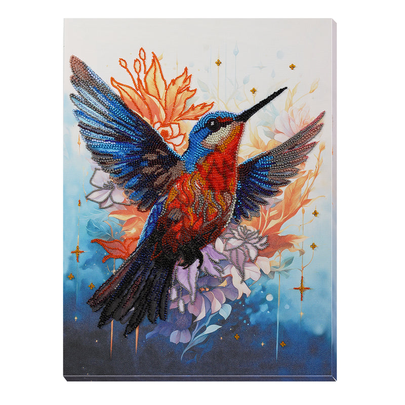 DIY Bead Embroidery Kit "A colorful flap of a wing" 9.8"x13.8" / 25.0x35.0 cm