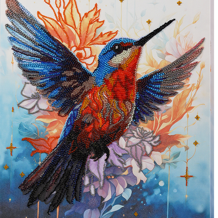 DIY Bead Embroidery Kit "A colorful flap of a wing" 9.8"x13.8" / 25.0x35.0 cm