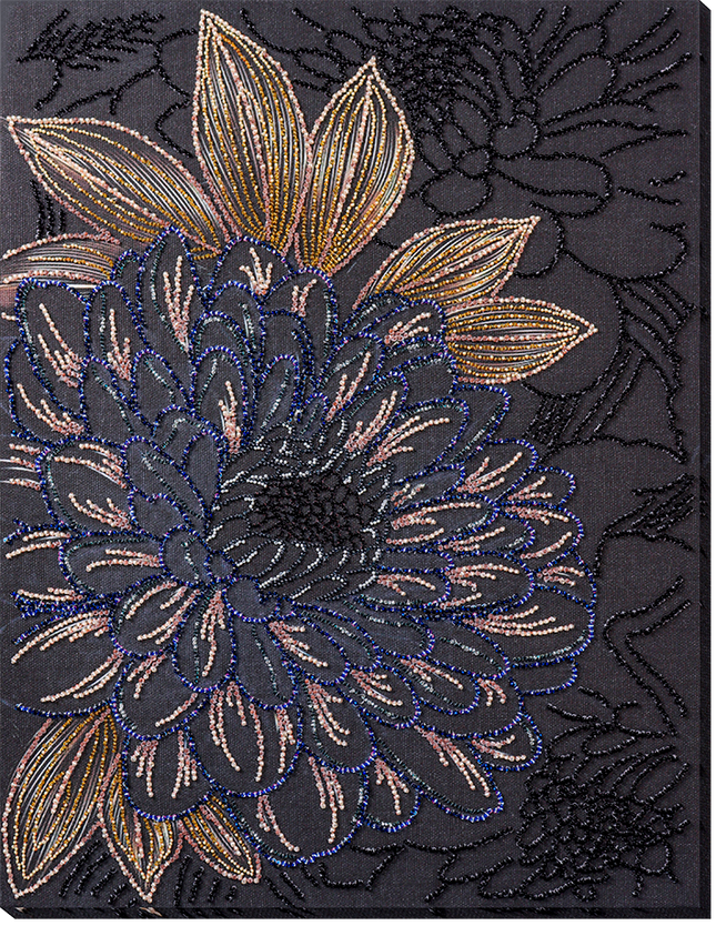 DIY Bead Embroidery Kit "Blooming in the dark" 11.8"x15.7" / 30.0x40.0 cm