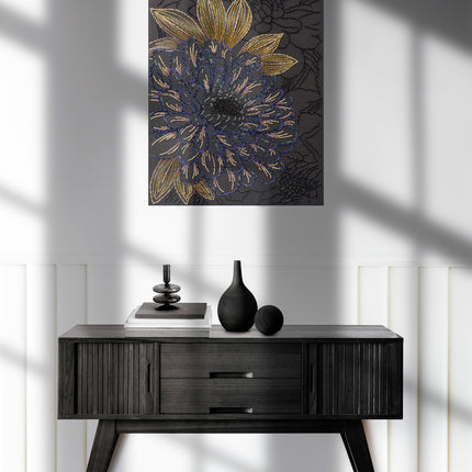DIY Bead Embroidery Kit "Blooming in the dark" 11.8"x15.7" / 30.0x40.0 cm