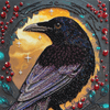 DIY Bead Embroidery Kit "Black raven" 9.8"x13.8" / 25.0x35.0 cm