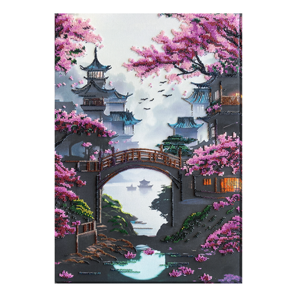 DIY Bead Embroidery Kit "The dream of a journey to the east" 11.8"x17.3" / 30.0x44.0 cm