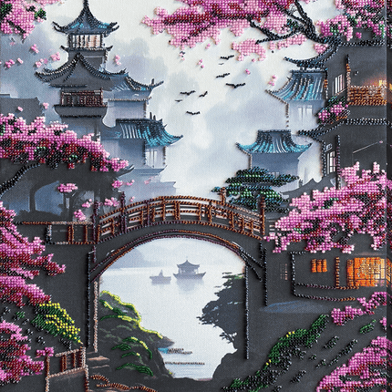 DIY Bead Embroidery Kit "The dream of a journey to the east" 11.8"x17.3" / 30.0x44.0 cm