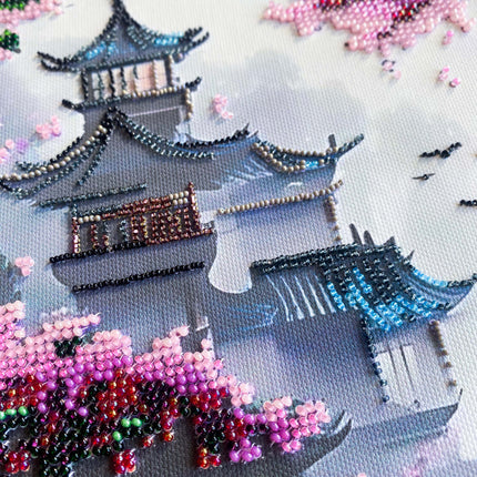 DIY Bead Embroidery Kit "The dream of a journey to the east" 11.8"x17.3" / 30.0x44.0 cm
