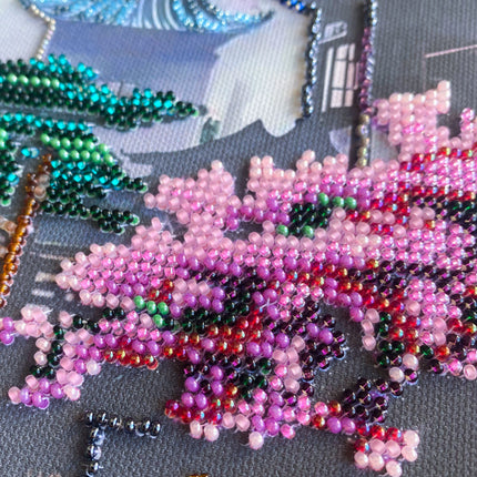 DIY Bead Embroidery Kit "The dream of a journey to the east" 11.8"x17.3" / 30.0x44.0 cm