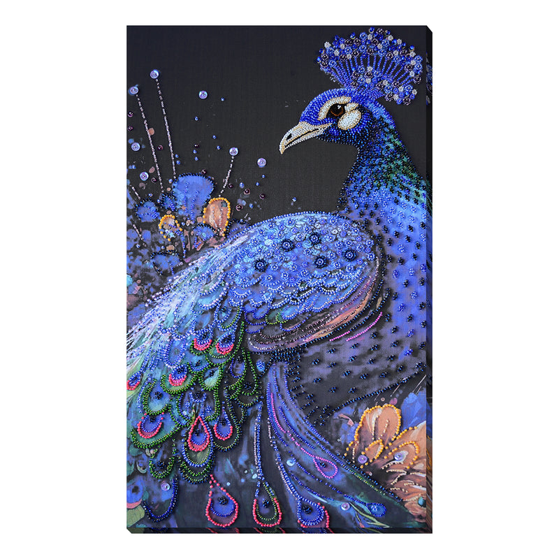 DIY Bead Embroidery Kit "Magical wonder bird" 9.8"x17.7" / 25.0x45.0 cm
