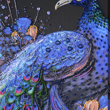 DIY Bead Embroidery Kit "Magical wonder bird" 9.8"x17.7" / 25.0x45.0 cm